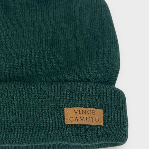 Vince Camuto Ribbed Knit Cuff Beanie in Dark Green NEW - Picture 3 of 4